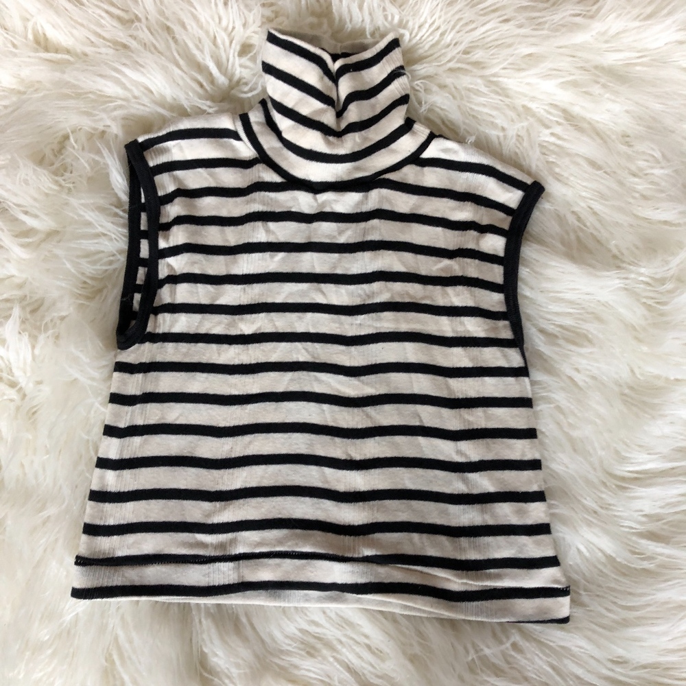 Edith Miller Size L Black/White Crop Top